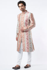 Blush Pink Embroidered Sherwani - kasbahmen