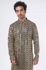 Black Mirror Embroidered Kurta