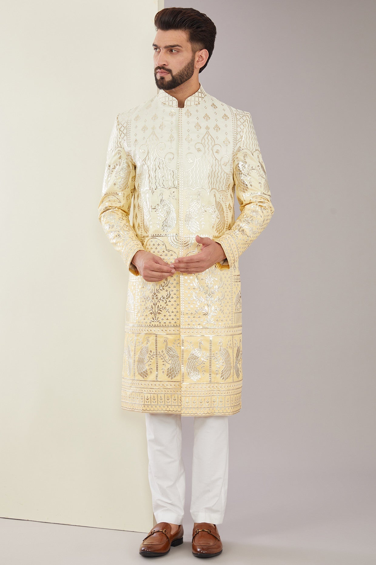 Yellow Ombre Sherwani - kasbahmen