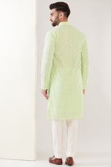 Green chikankari kurta