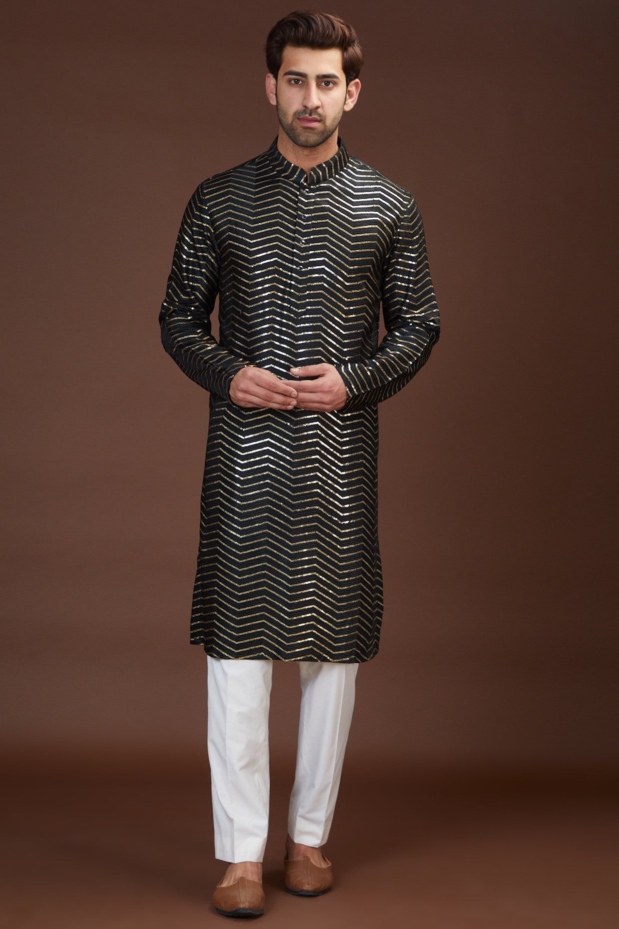 Black chikankari kurta - kasbahmen