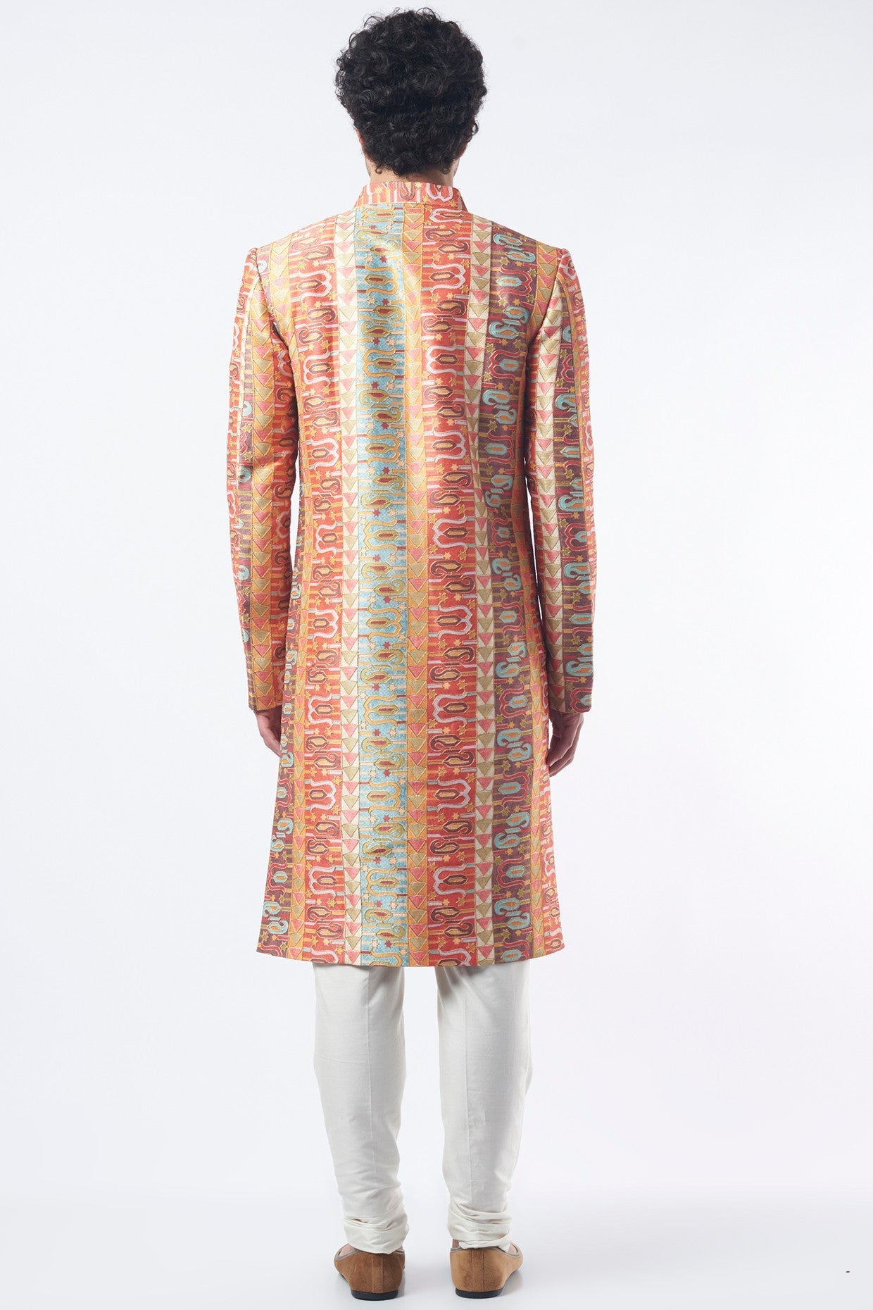 Multi-Coloured Embroidered Sherwani - kasbahmen