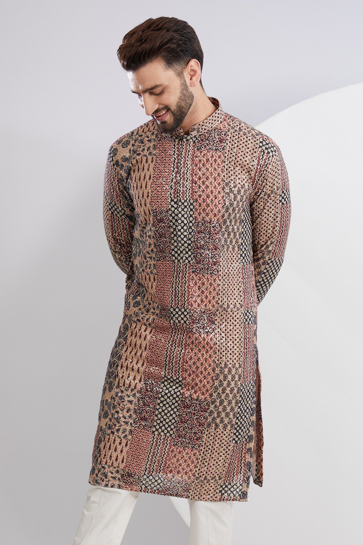 Kalamkari Print and Embroidered Kurta - kasbahmen