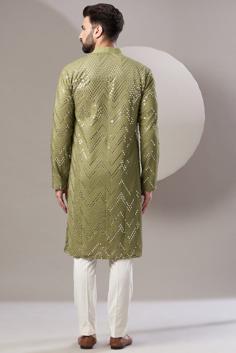 Signature mirror work kurta