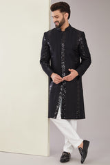 Formal Black Sequence Sherwani - kasbahmen