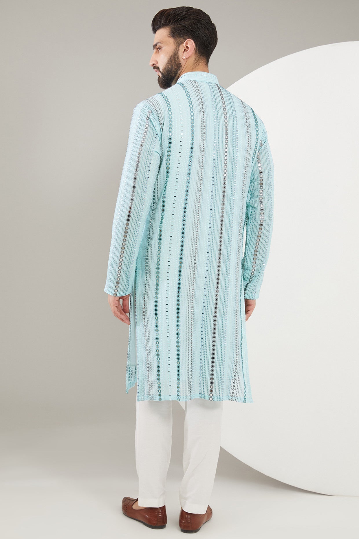 Blue Mirrorwork Kurta - kasbahmen