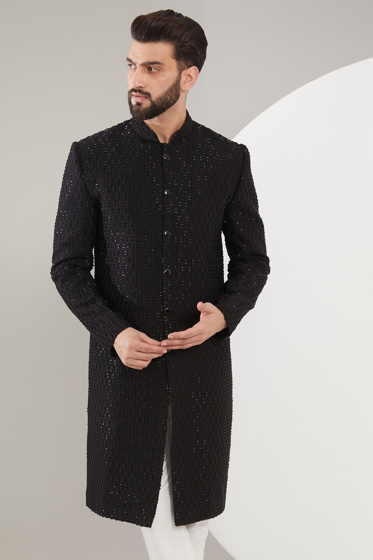 Black Cut-dana Sherwani - kasbahmen