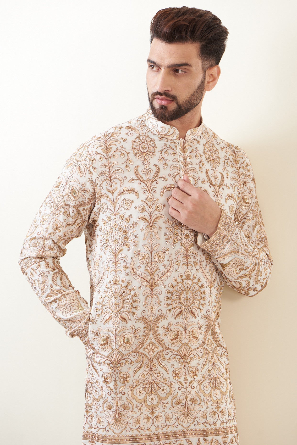 White embrodried kurta - kasbahmen