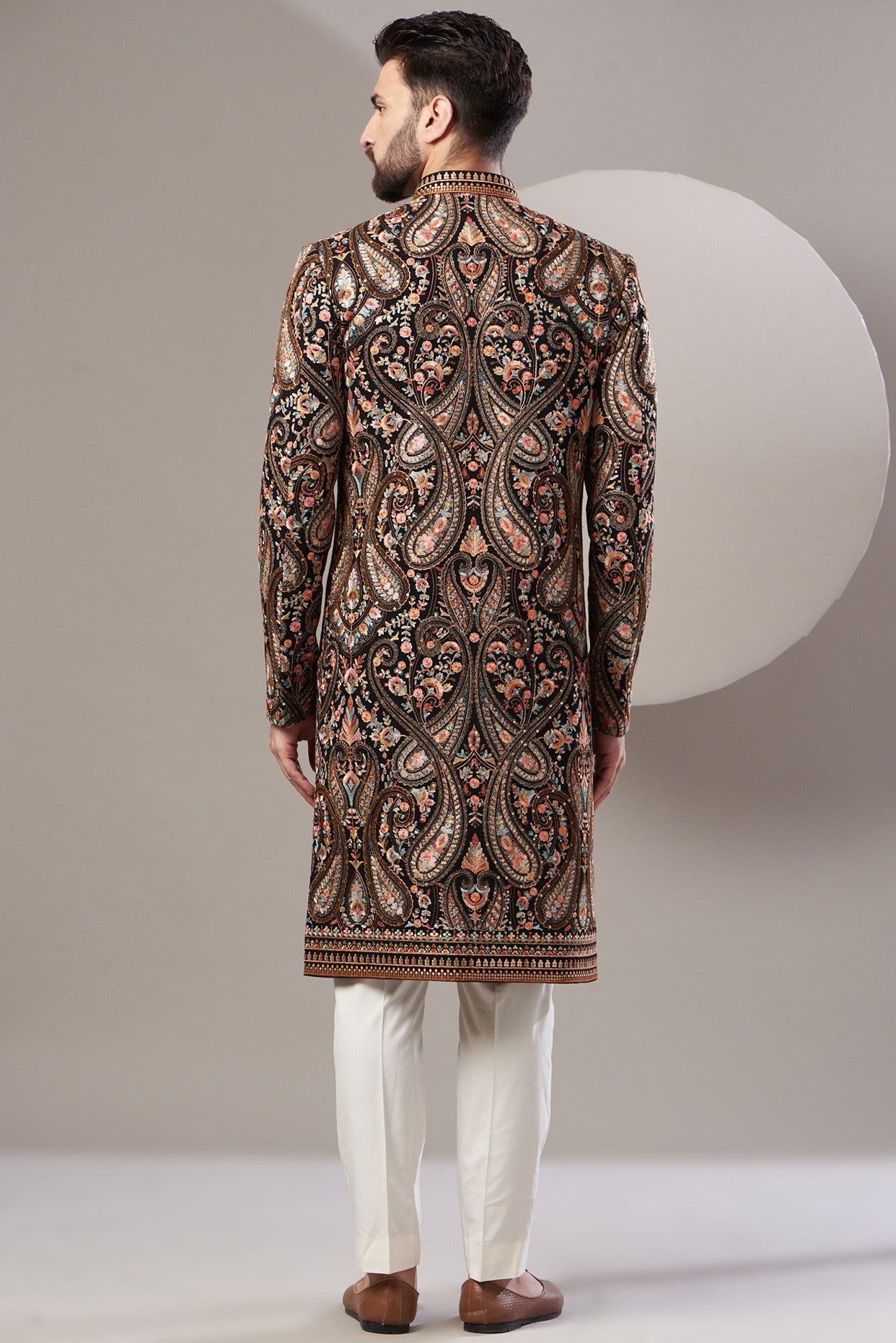 Royal jamawar embrodried sherwani - kasbahmen