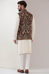 Black Traditional Kalamkari Jacket - kasbahmen