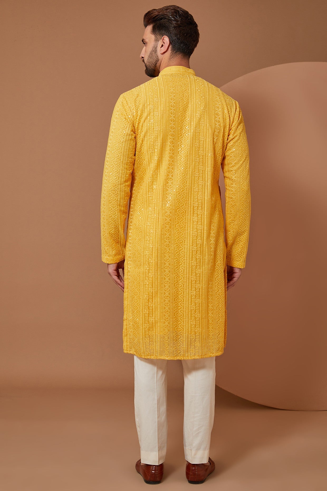 Yellow Chikankari Kurta - kasbahmen