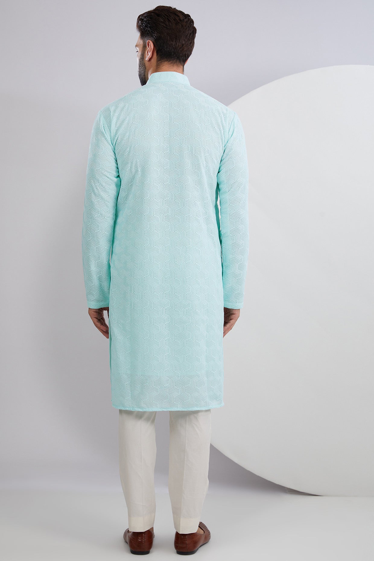 Blue Chikankari Kurta - kasbahmen