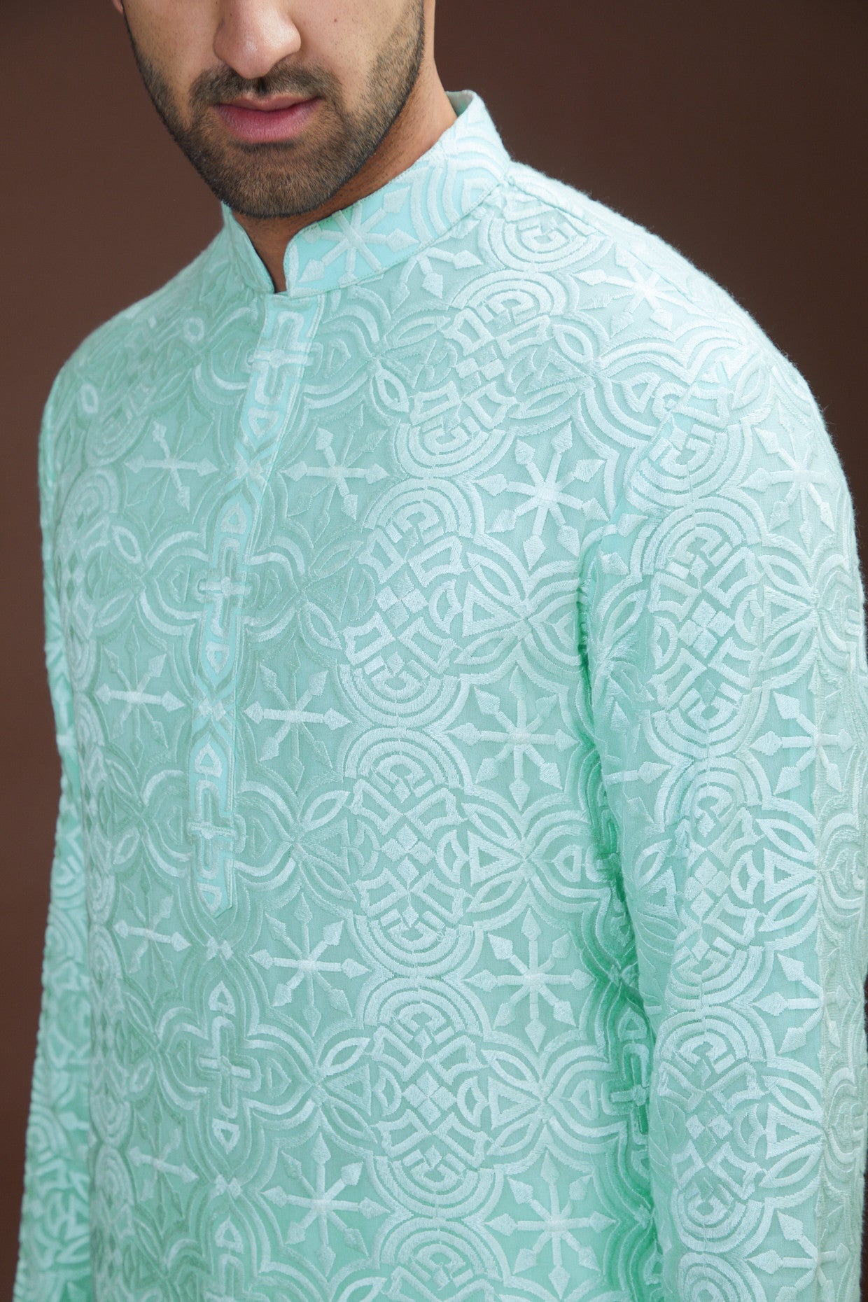 Pastel blue chikankari kurta - kasbahmen