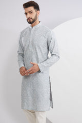 Sierra Blue Embroidered Kurta - kasbahmen