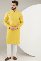 Yellow Chikankari Kurta