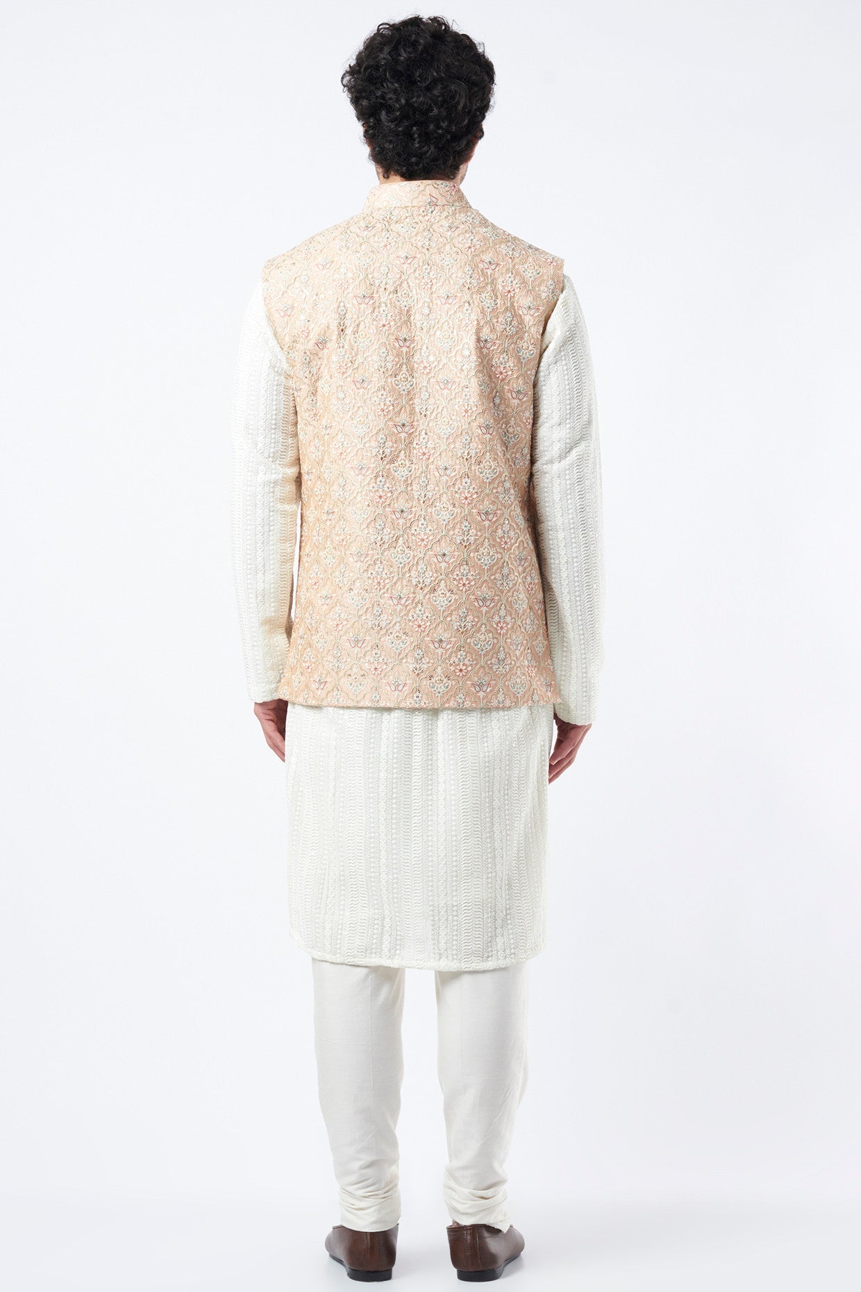 Nude Embroidered Bundi Jacket - kasbahmen