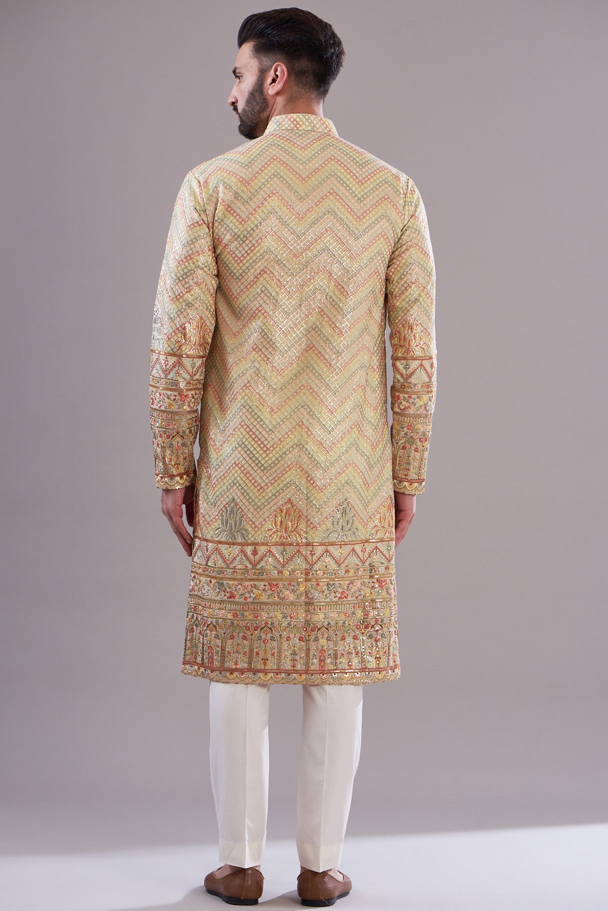 Pink-beige royal embrodried kurta - kasbahmen