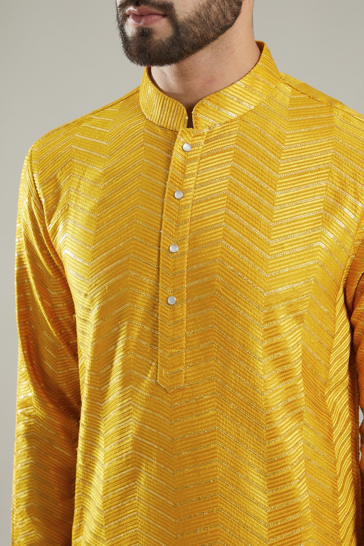 Mustard Silk Kurta - kasbahmen