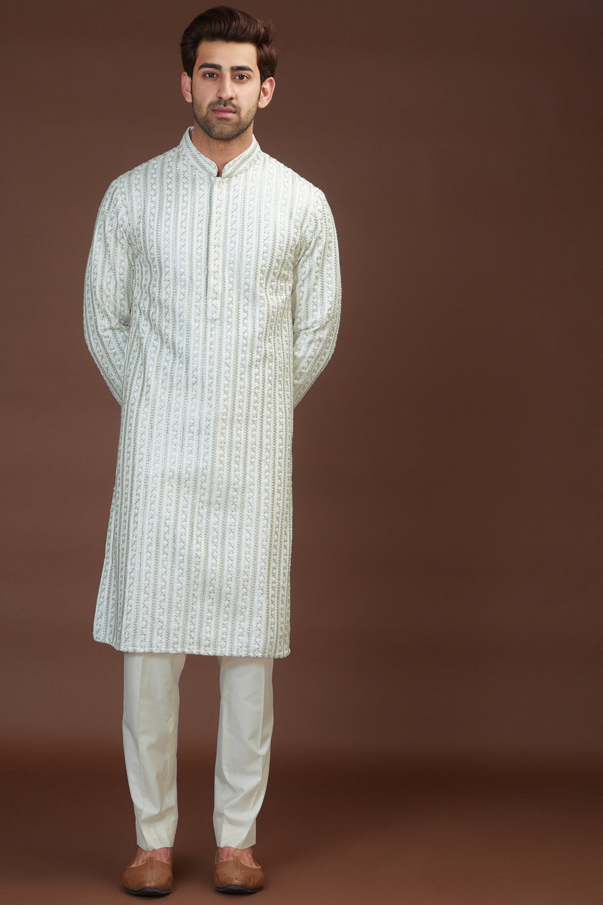 Ivory embrodried kurta - kasbahmen