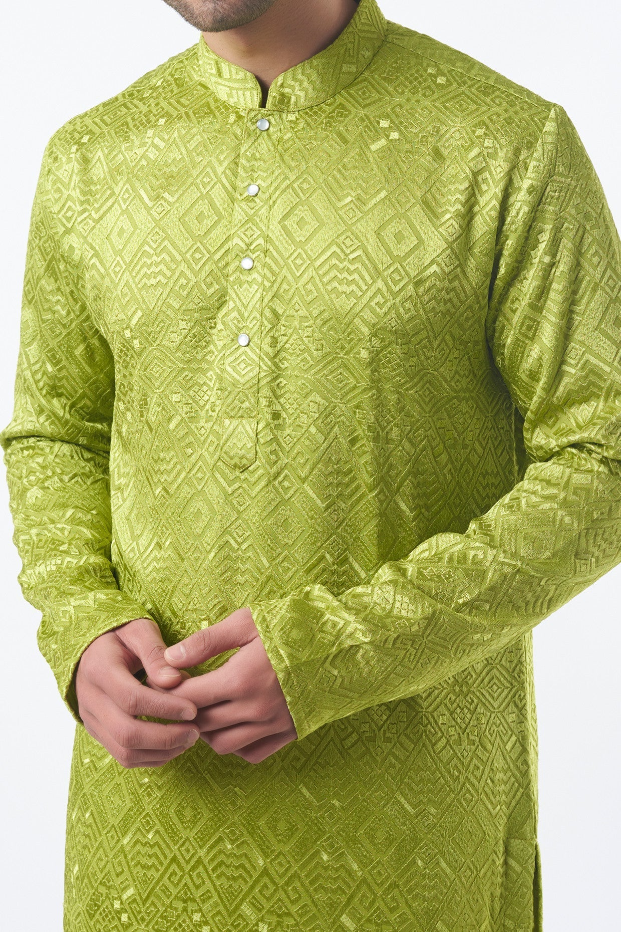 Green Embroidered Kurta - kasbahmen