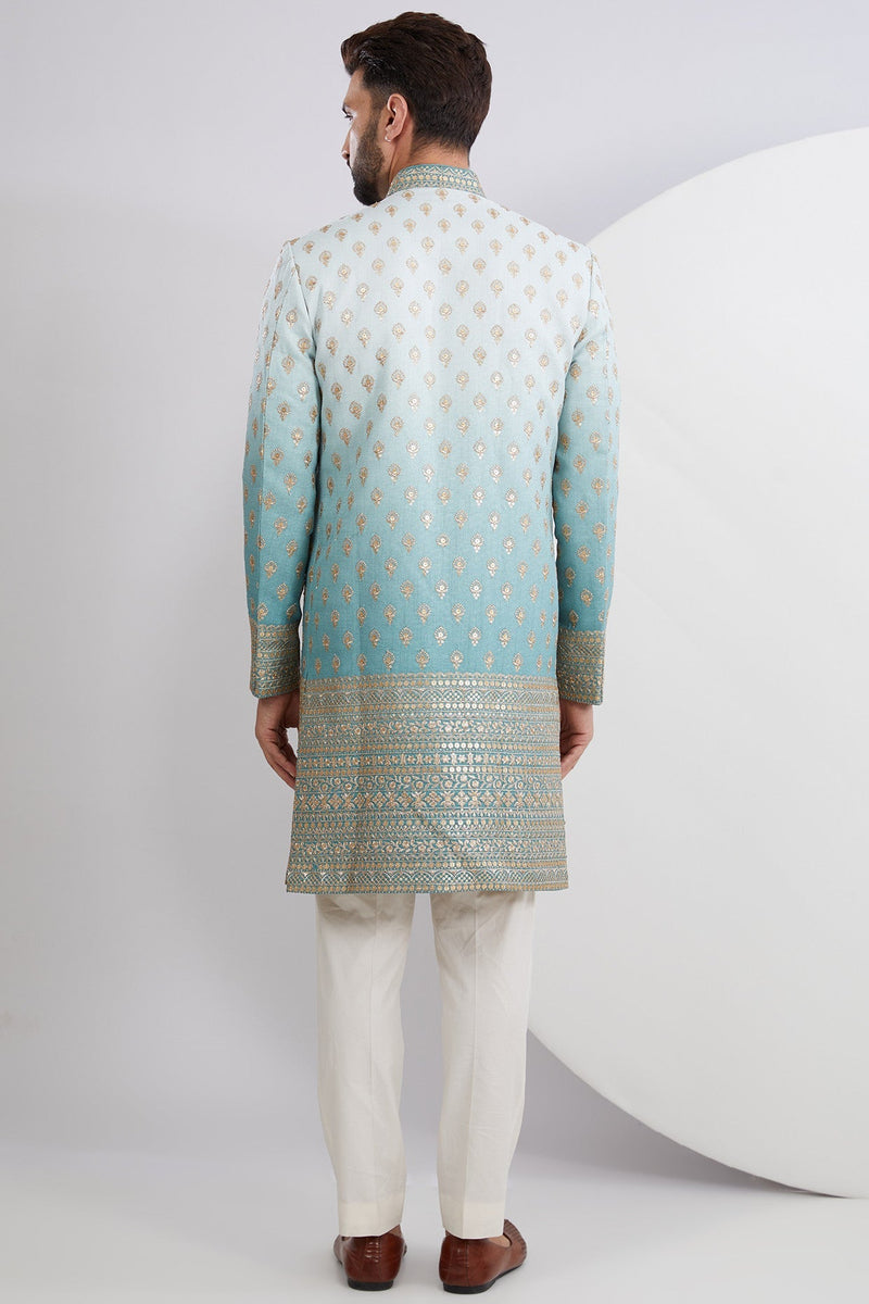 Classic ombre shaded Embroidered Sherwani - kasbahmen