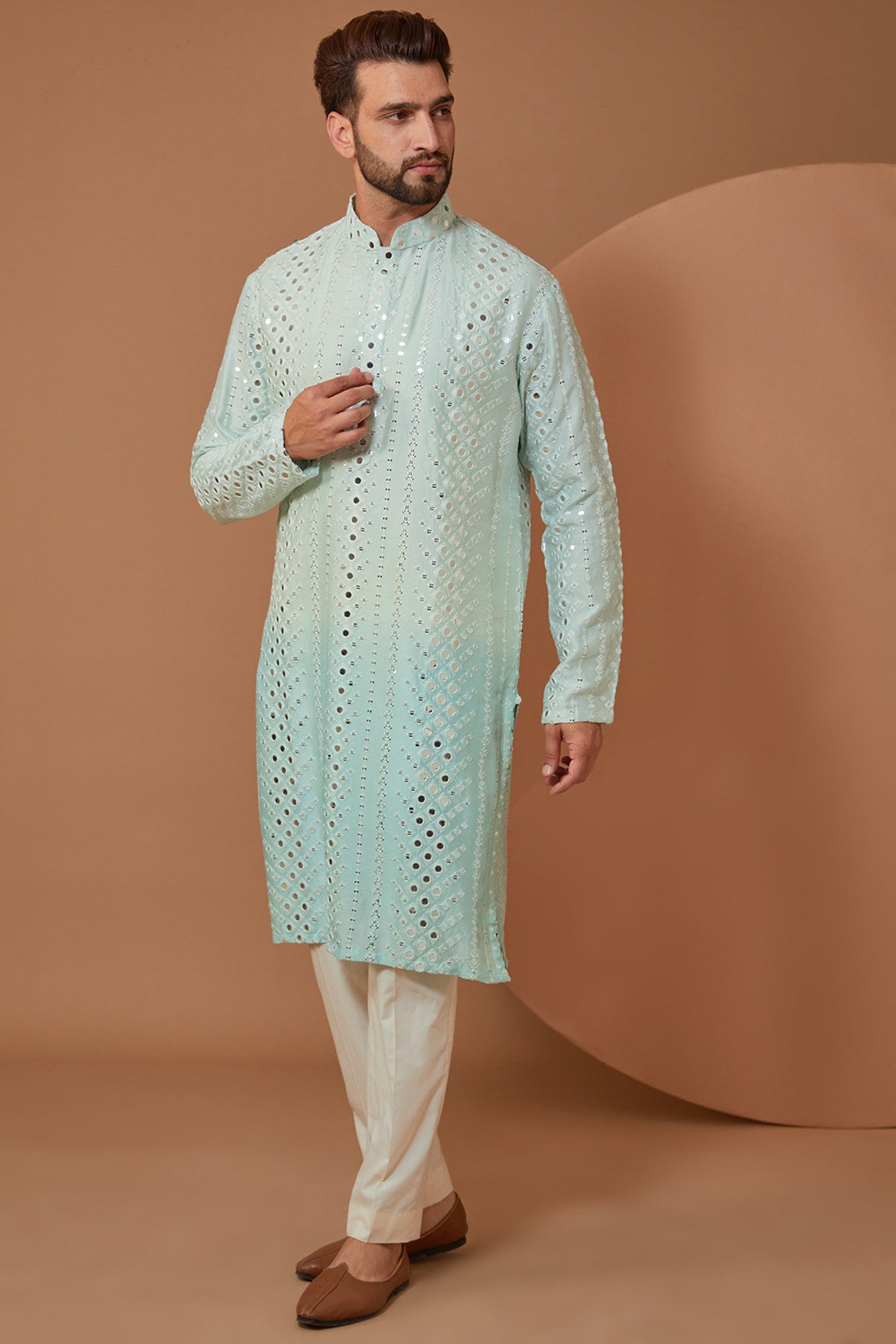 Ombre Mirror work Kurta - kasbahmen