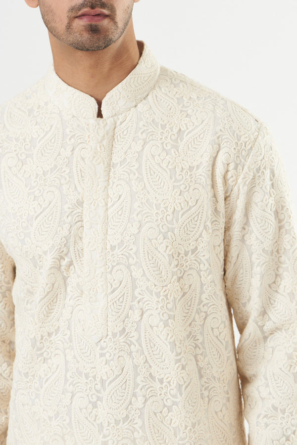 White Chikankari Kurta