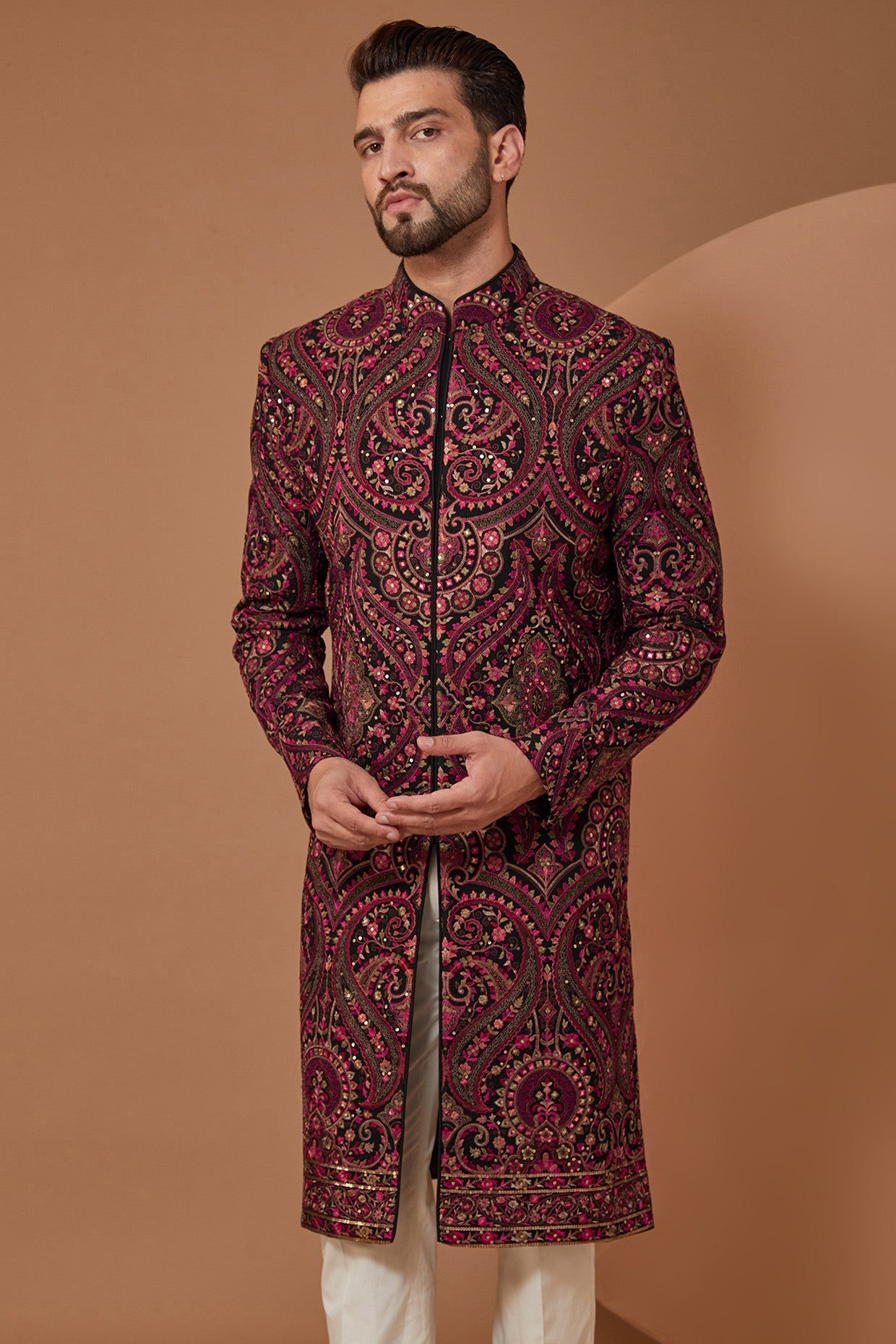 Kashmiri Embroidered Sherwani - kasbahmen