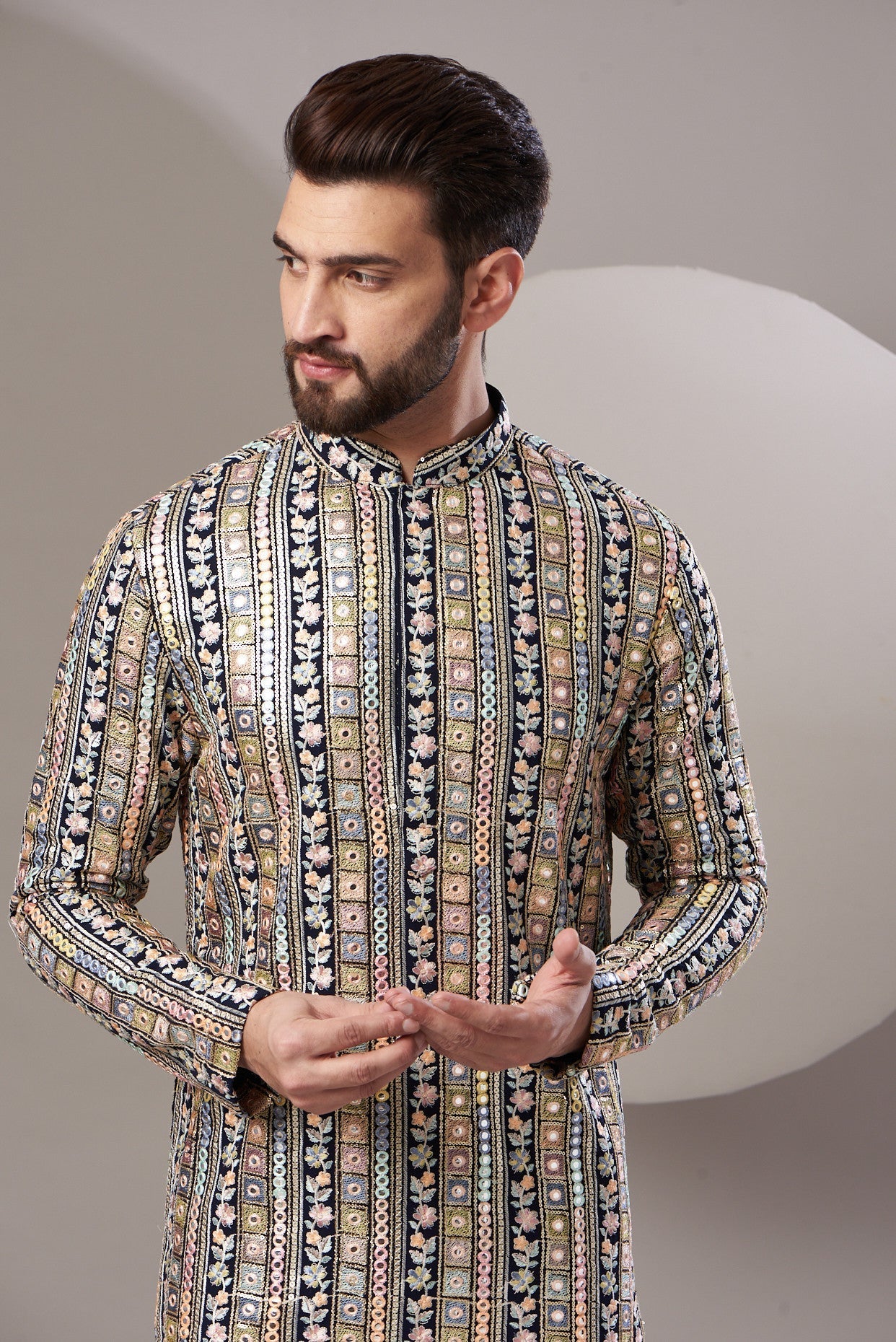 Formal Multi Embroidered Kurta - kasbahmen