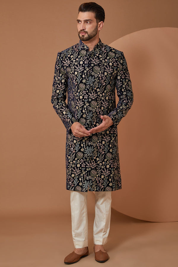 Floral Embroidered Sherwani - kasbahmen