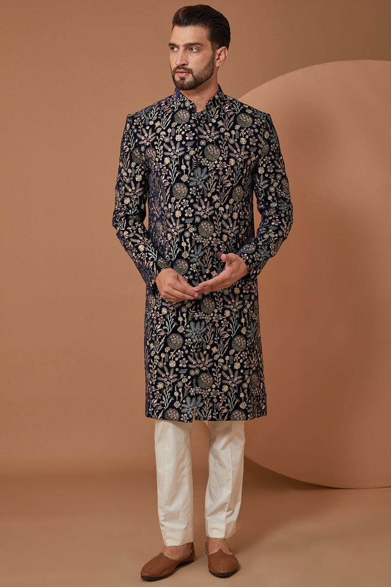 Floral Embroidered Sherwani - kasbahmen