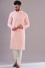 Pastel powder pink kurta - kasbahmen