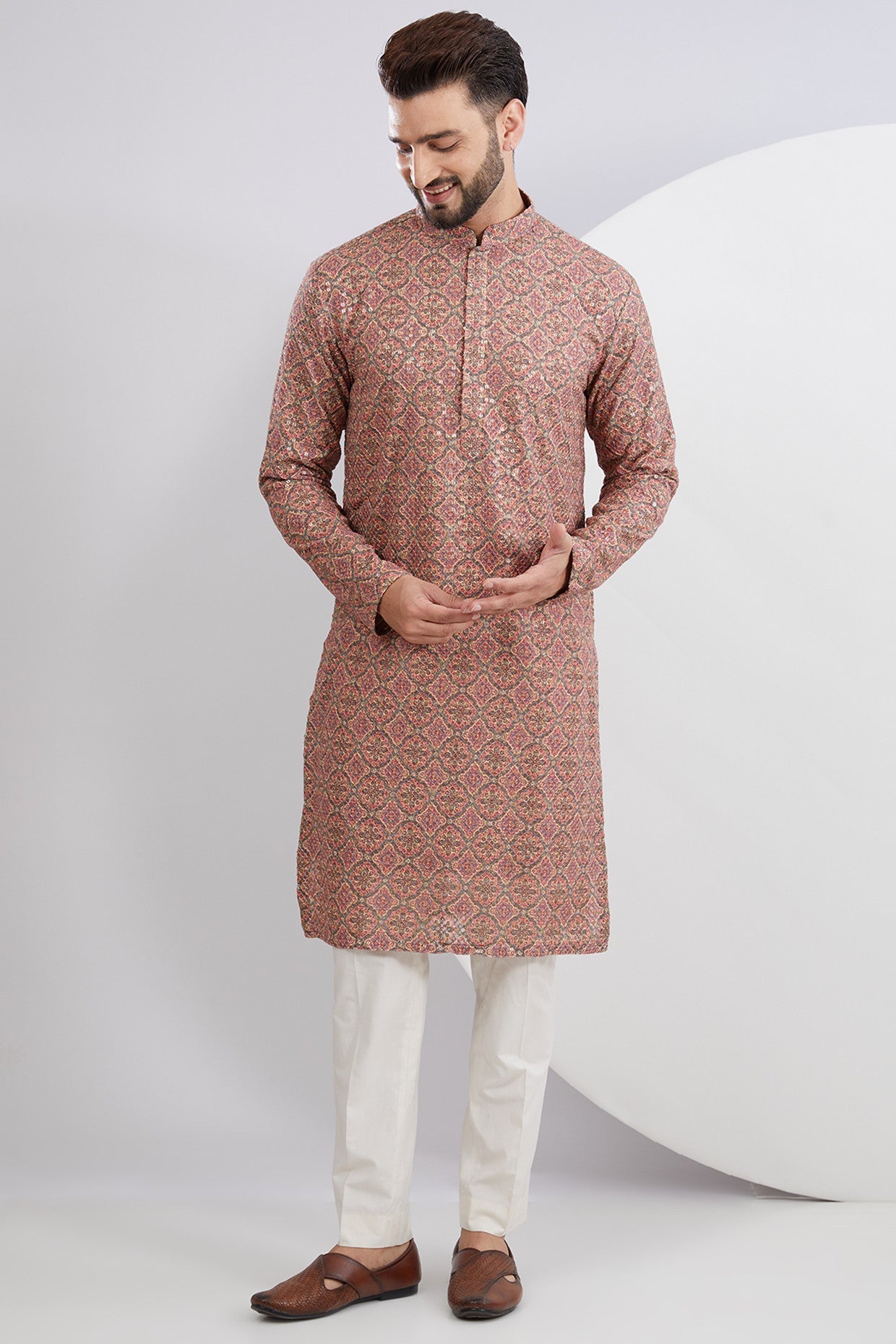 Multi Embroidered Kurta with Print - kasbahmen