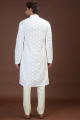 White chikankari kurta