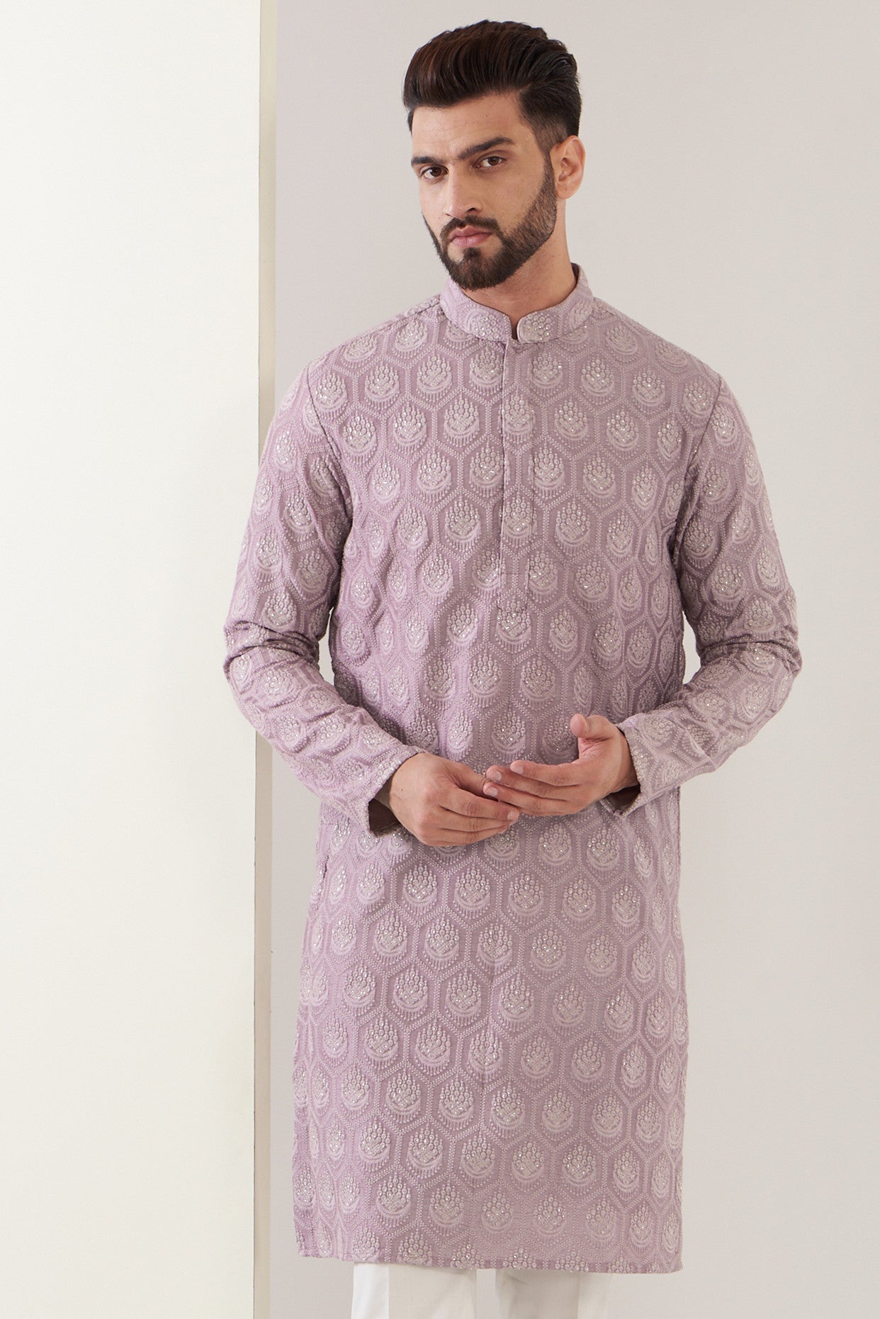 Lilac embrodried kurta - kasbahmen