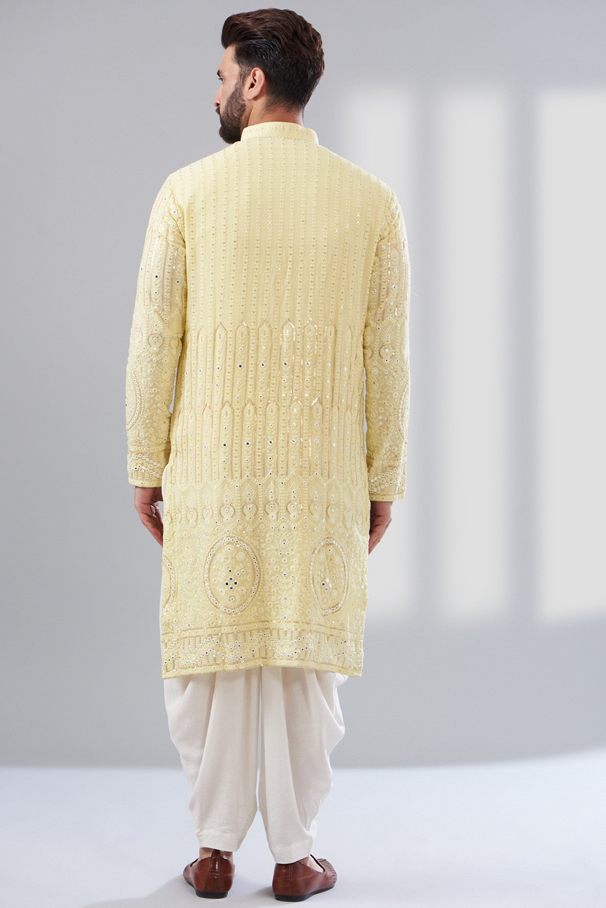 Yellow Chikankari Kurta - kasbahmen