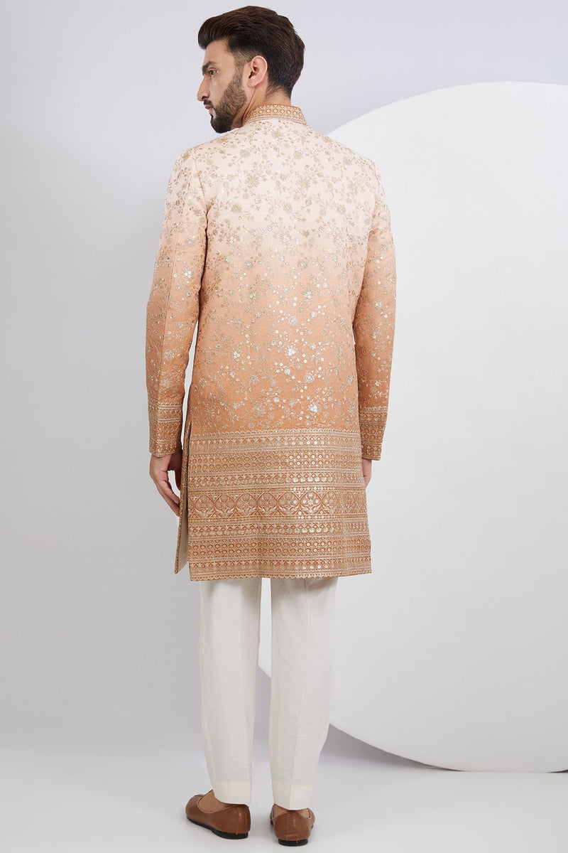 Classic ombre shaded Embroidered Sherwani - kasbahmen