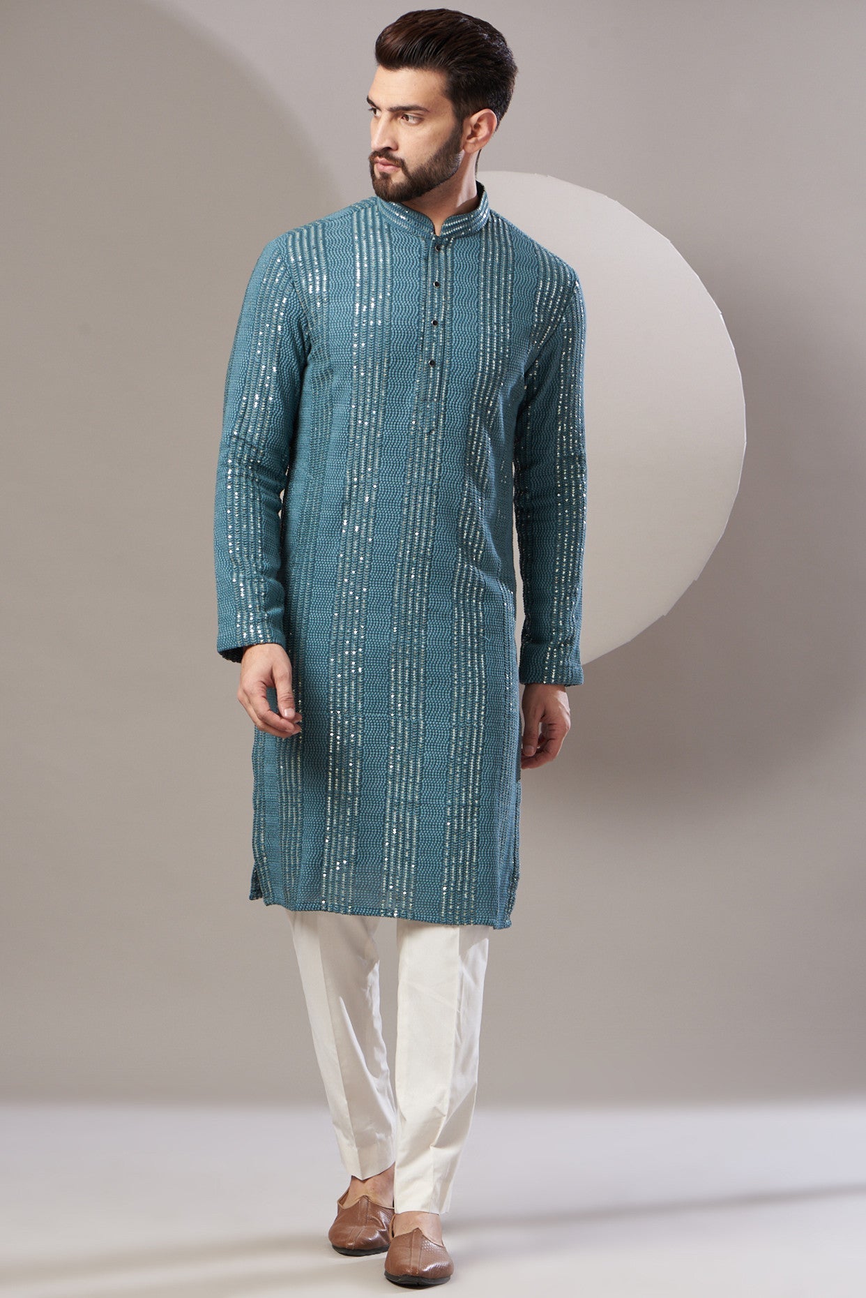 Formal embrodried sequenced kurta - kasbahmen