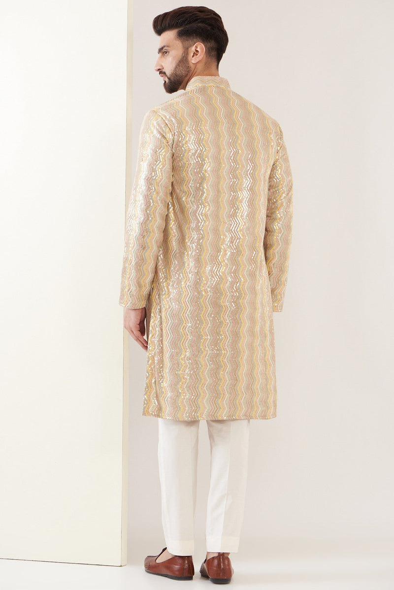 Multi embroidred chikankari kurta - kasbahmen