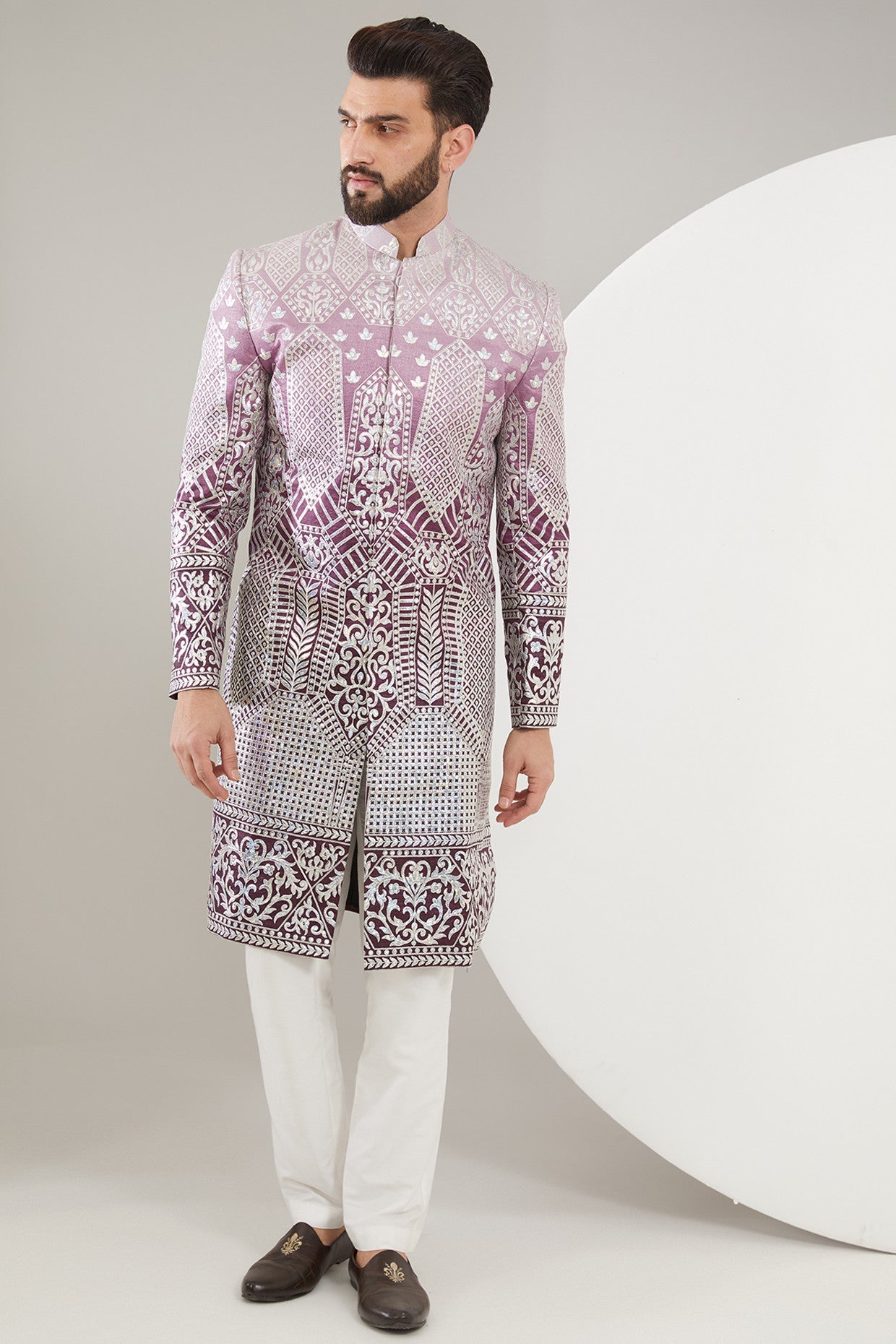 Purple Ombre Shaded Sherwani - kasbahmen