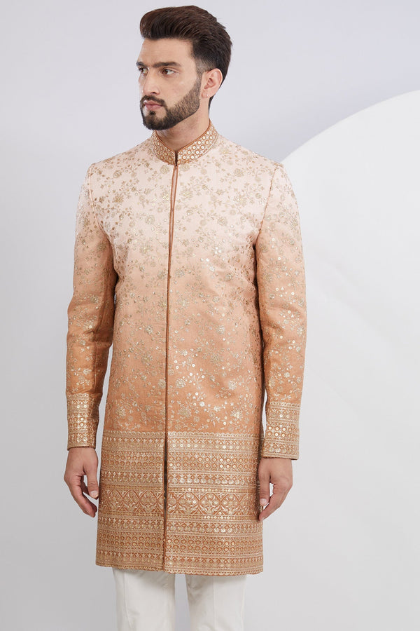 Classic ombre shaded Embroidered Sherwani - kasbahmen