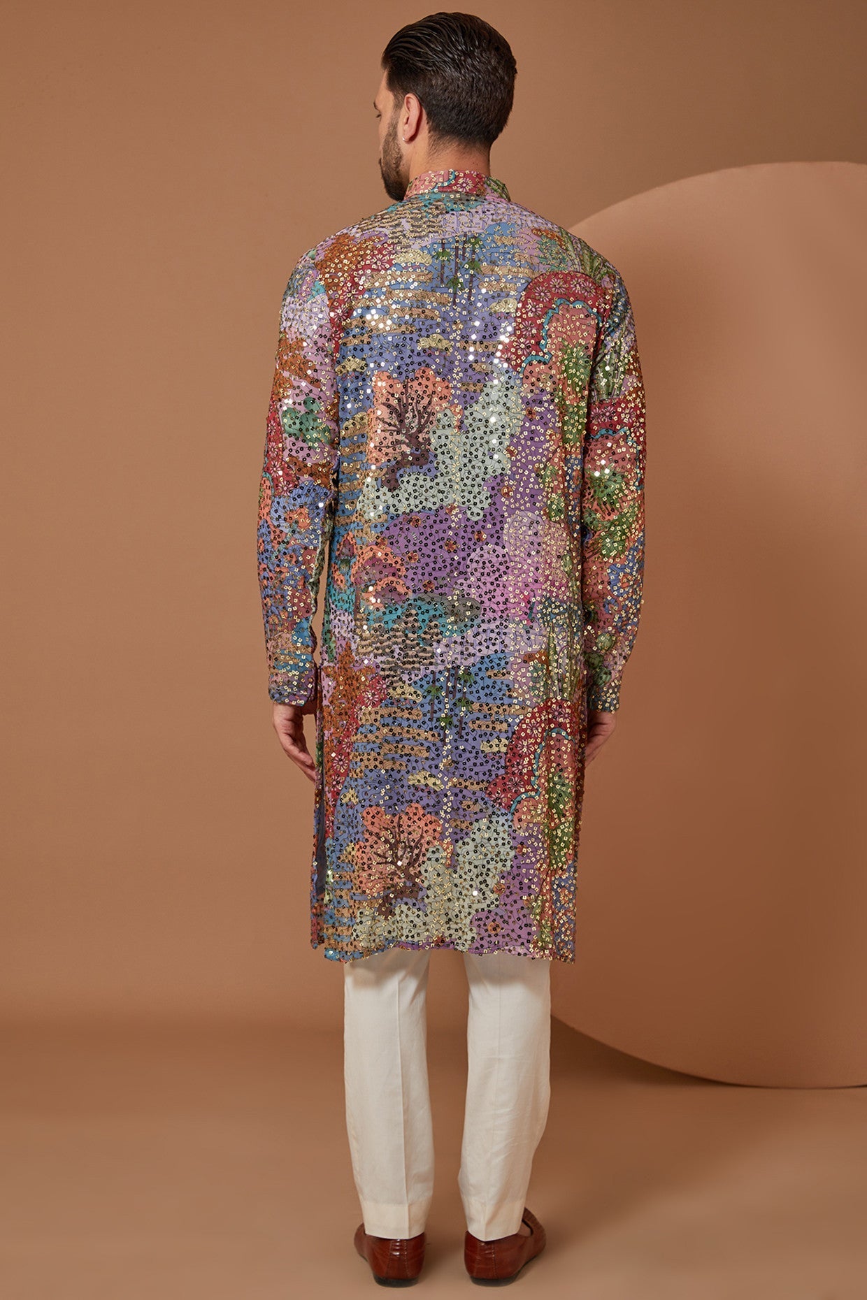 Abstract Sequin Embellished Kurta - kasbahmen