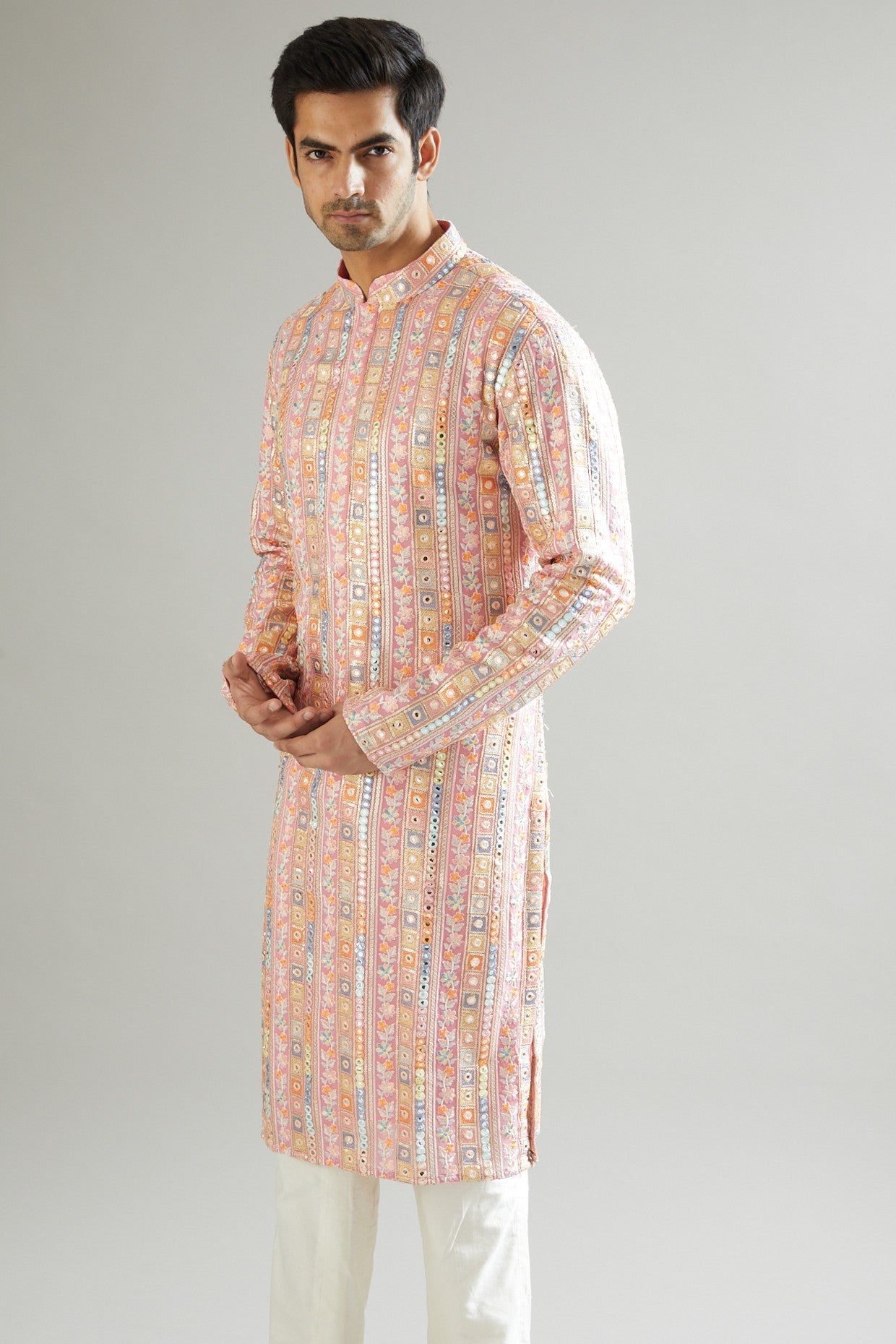 Rouge Pink Embroidered Kurta - kasbahmen