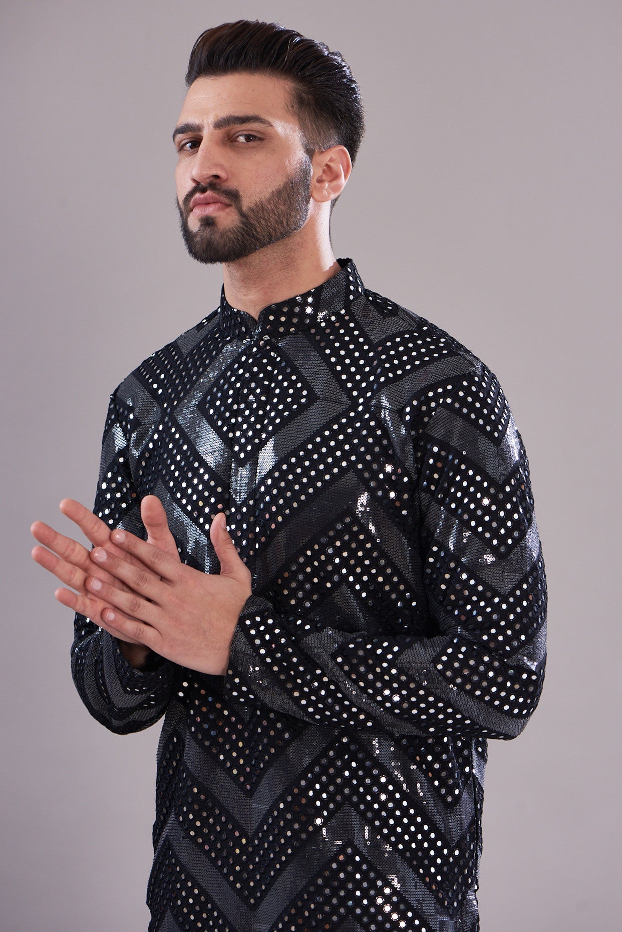 Black mirror work kurta - kasbahmen