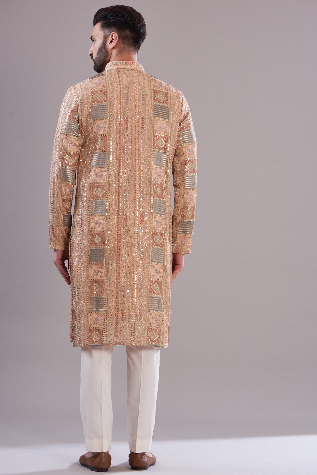 Peach embrodried kurta - kasbahmen