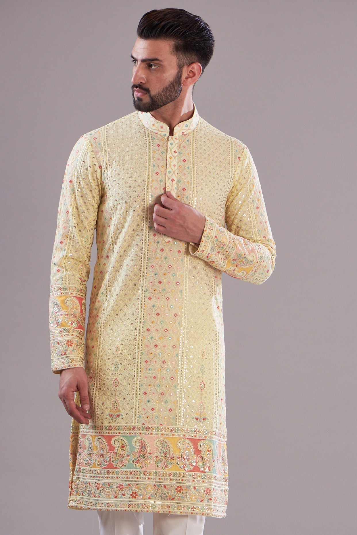 formal threadwork kurta - kasbahmen