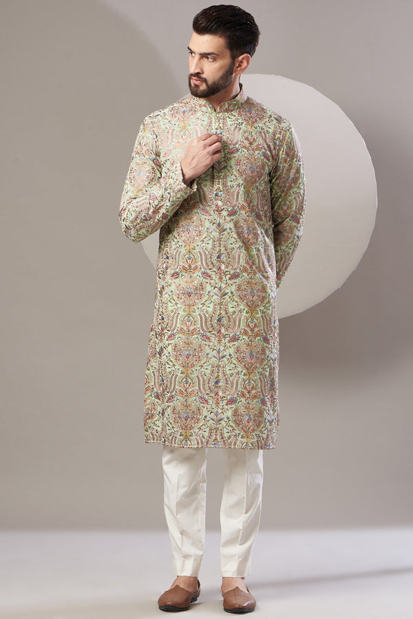 Multi embrobrodried chikankari kurta - kasbahmen