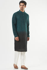 Green Chikankari Shaded Kurta - kasbahmen