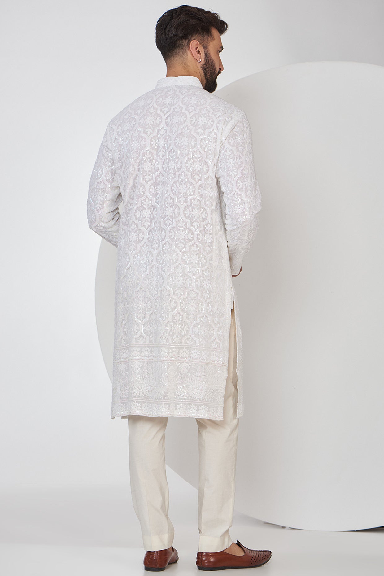 White multi sequins kurta - kasbahmen