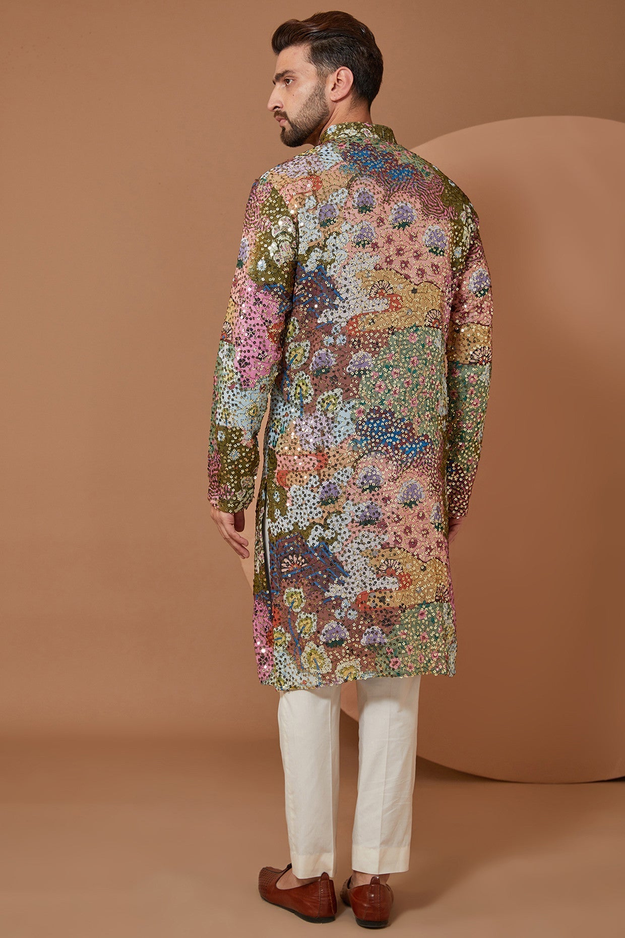 Abstract Sequin Embellished Kurta - kasbahmen